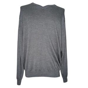 Peter Millar Merino Wool Vneck Sweater Men Large Gray Old Money Preppy Heritage